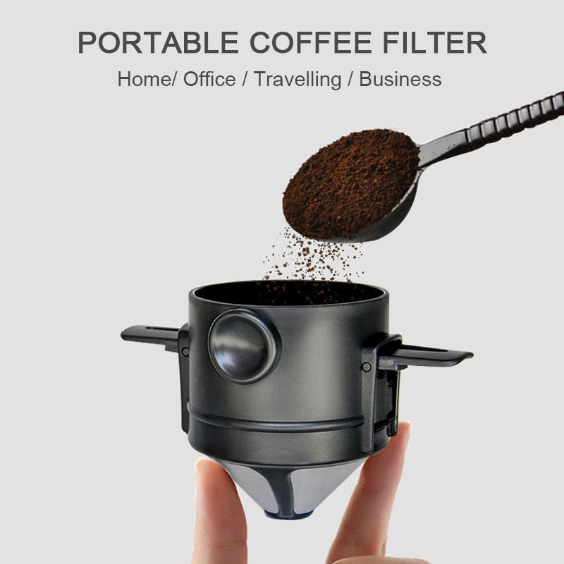Mini Cafeteira reutilizável, gotejamento filtro de café, gotejador, dobrável, portátil, sem papel, cafeteira para escritório, casa, viagem, acampamento.